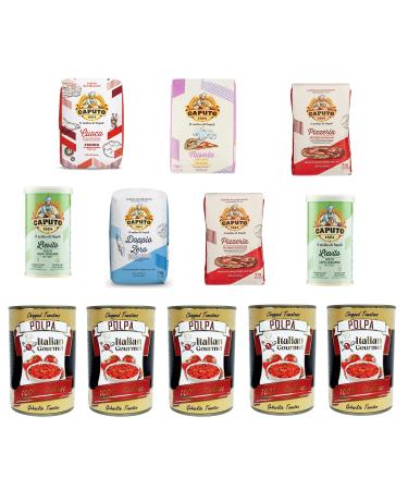 Caputo Nuvola Cuoco Pizzeria Clasica Test Pack 5 x 1 kg 2 x Lievito and Italian Gourmet Polpa di pomodoro Finely Chopped Tomato Paste 5 x 400 g