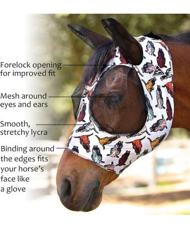 Professionals Choice Comfort-Fit Fly Mask for Horses | Steerhead Patterns | Maximum Protection & Comfort - Large Size - Buy Online on GoSupps.com