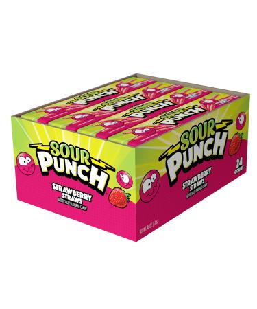 Sour Punch Strawberry Sour Straws 2oz Tray (Pack of 24)