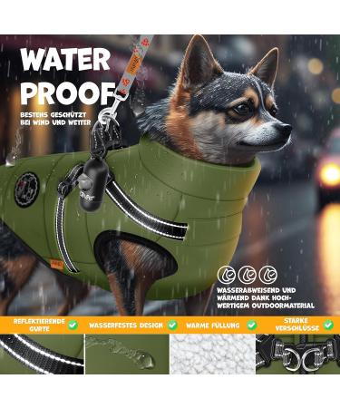 Buy LOVPET Dog Jacket & Coat - 45 Pieces Waterproof Padded Vest with Reflectors & D-Ring for Large Dogs - Khaki 2XL | International Shipping - Buy Online on GoSupps.com