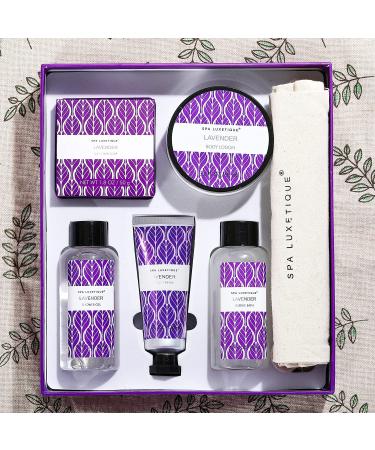 Luxetique Lavender Spa Gift Basket - 6-Pc Home Spa Set | Perfect Valentine Gifts for Her & Him - Buy Online on GoSupps.com