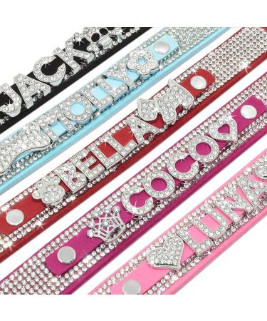 Personalized Bling Rhinestone Dog Collar | Custom Glitter Crystal Diamond | Small to XL (3.0 cm Width 45-54 cm Neck) - Senristar Violet - Buy Online on GoSupps.com