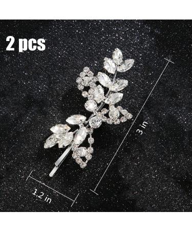 Rhinestone Leaf Bridal Hair Clips - 2 Piece Set for Brides & Bridesmaids - Buy Online on GoSupps.com