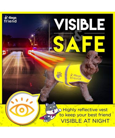 4Legriend Yellow Reflective Safety Vest for Dogs - 2 Pack Small | Keep Your Dog Visible & Safe from Cars & Hunting Accidents - Buy Online on GoSupps.com