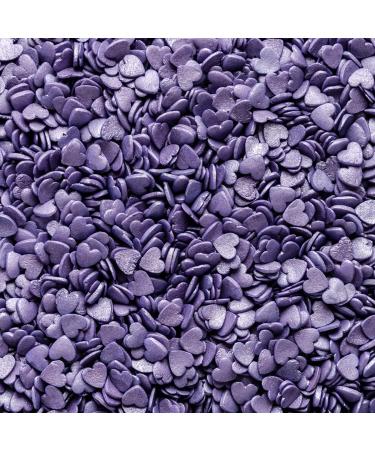Violet Glimmer Sugar Heart Sprinkles 25g Cake & Cupcake Decorations