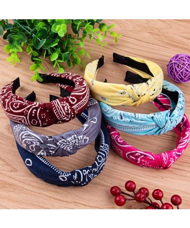 Duufin Boho Headbands - 6 Vintage Paisley & Floral Knot Headbands for Women & Girls - Buy Online on GoSupps.com