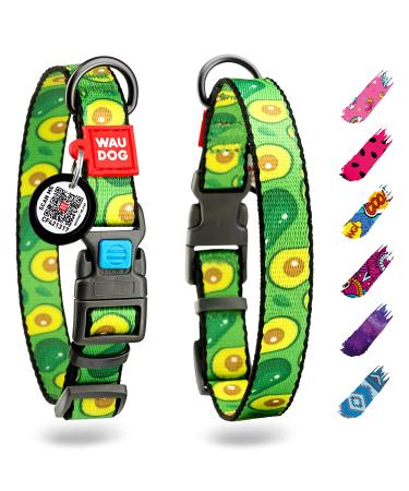 Waudog nylon collar dog dog hewing band large dogs dog collar medium-sized dog collar little dog dog dogs neck band nylon dog cloak puppy adjustable digital dog brand avocado 23-35 cm length 15 mm width - Buy Online on GoSupps.com