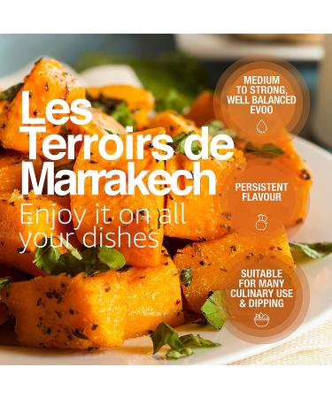 LES TERROIRS DE MARRAKECH Moroccan Organic Extra Virgin Olive Oil - Cold Pressed from Bicentenary Trees - Polyphenol Rich - Most Awarded - Trusted by Michelin Star Chefs - 17 Fl Oz Glass Bottle - Buy Online on GoSupps.com