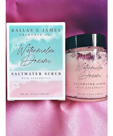 Dallas & James Watermelon Dream Saltwater Scrub | Brightening Ceramide Facial Scrub with Antioxidants for Glowing Skin - Shop Internationally - Buy Online on GoSupps.com