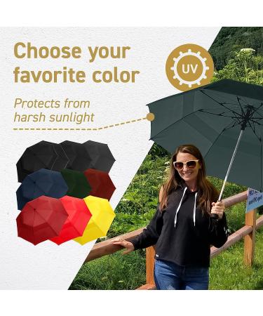 EEZ-Y Golf Umbrella 58-inch Double Canopy | Windproof & Heavy Duty | Oversized yet Compact Travel Umbrella - Dark Green - Buy Online on GoSupps.com