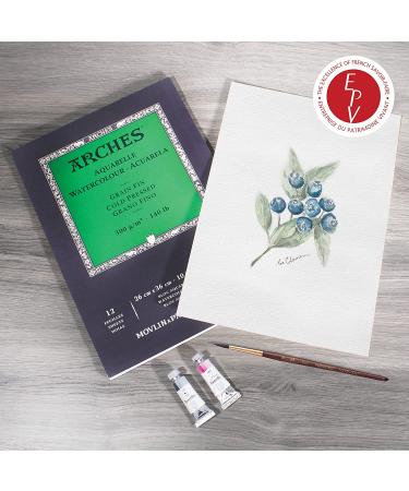 Arches Watercolor Pad 9x12 100% Cotton 140 lb - 12 Sheet Cold Press Art Paper for Watercolor, Gouache, Ink, Acrylic - Natural White - Buy Online on GoSupps.com