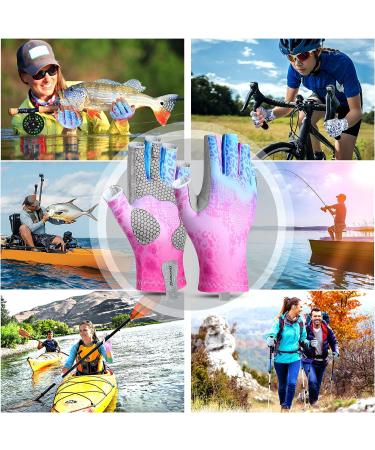PLUSINNO UPF50+ Sun Gloves for Kayaking, Hiking, Paddling - Pink S/M - Buy Online on GoSupps.com