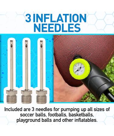 Franklin Sports Ball Pump with Pressure Gauge and Needle - Hand Pump for Soccer, Basketball and More - Black - Buy Online on GoSupps.com