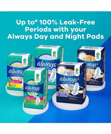 Always Ultra Thin Feminine Pads Size 4 Overnight Absorbency Multipack - 150 Count Total - Buy Online on GoSupps.com
