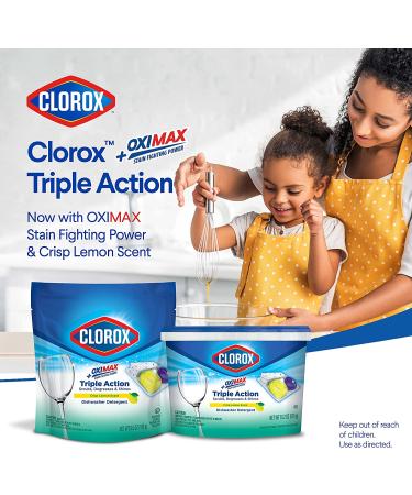 Clorox Triple Action +OxiMax Dishwasher Detergent Pacs - 41 Count Lemon Scent - Pack of 1 - Buy Online on GoSupps.com