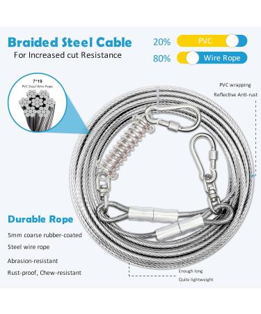 Myaxbd 25ft Dog Leash - Durable 7.6m Outdoor Leash with Shock-Damping Spring for Medium & Large Dogs - Perfect for Training Camping & Courtyards - Buy Online on GoSupps.com