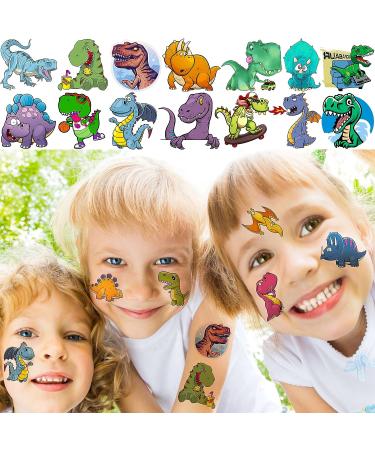 50 PCS 3D Dinosaur Temporary Tattoos for Kids - Fun T-Rex Fake Face Tattoo Sticker Set for Children's Party Favors - Small Dino Tattoos for Girls & Boys Birthday Gifts - Buy Online on GoSupps.com