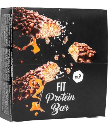  nu3 nu3 Fit Protein Bar Salted Caramel 12 x 55g - high in protein with 18.2g of protein per bar - no palm oil or aspartame - only 2.4g of sugar per bar - with milk protein - Buy Online on GoSupps.com