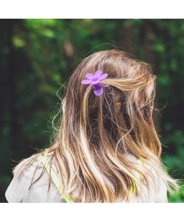 4-Piece Flower Hair Clips for Women & Girls | Cute Colorful & Slippery Plastic Hair Accessories for Thin to Medium Hair - Buy Online on GoSupps.com