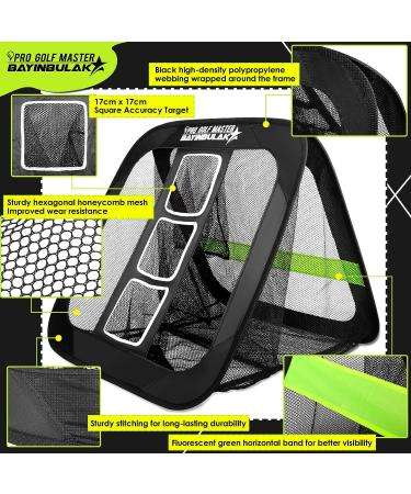 BAYINBULAK 2 in 1 Golf Chipping Practice Net - Backyard Driving Golf Accessory for Men - 2.5' x 2.5' - Black | Gift Idea - Buy Online on GoSupps.com