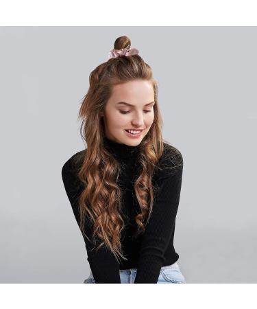 TruSilk 100% Mulberry Silk Scrunchie Gift Set by j&m | Box of 3 Medium Scrunchies - Champagne Pink & Navy | The Purest Silk with Strong Long-Lasting Elastic - Buy Online on GoSupps.com