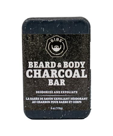 GIBS Grooming BBC Charcoal Bar - Deodorizing Soap  Spicy and rich with hints of cardamom  pepper  leather and clove.  6 oz.