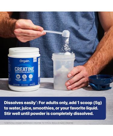 Orgain Creatine Monohydrate Micronized Powder 100 Servings Unflavored Supports Muscle Growth Post Workout Recovery and Brain Health No Artificial Additives for Men & Women Vegan 1.1 Pound (Pack of 1) Creatine Monohyd  - Buy Online on GoSupps.com