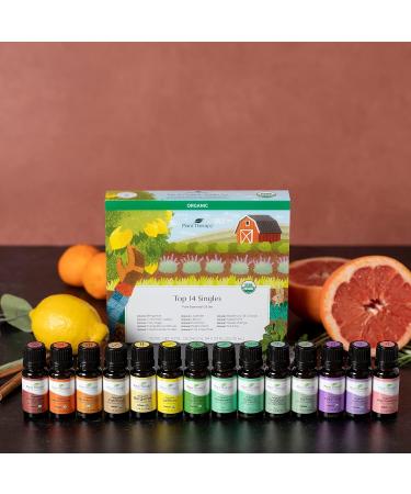 Plant Therapy Top 14 Organic Essential Oils Set - 100% Pure Undiluted Aromatherapy for Diffusion & Body Care - 10 mL Each - International Shipping Available - Buy Online on GoSupps.com