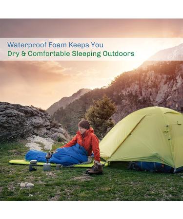 Wakeman Lightweight Foam Sleep Pad - 0.50 Thick Mat for Camping, Cots, Tents, Backpacking & Yoga - Non-Slip, Waterproof, Carry Handle - Blue - Buy Online on GoSupps.com