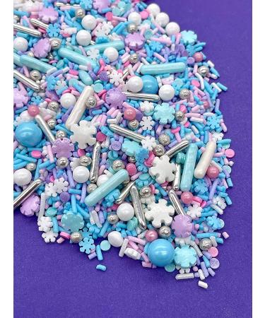 Sprinkles | Frozen in Sugar Sprinkle Mix | Blue Sprinkles | Confetti Sprinkles | Metallic Sprinkles | Snowflake Sprinkles | Cake Sprinkles (Pink purple blue) 4 Ounce (Pack of 1) Pink Purple Blue - Buy Online on GoSupps.com