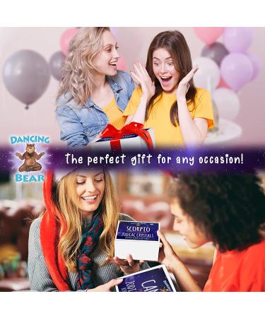 DANCING BEAR Scorpio Zodiac Healing Crystals Gift Set - 14 Pc Set with 9 Stones, 18K Gold-Plated Necklace, Meteorite, Succulent Candle, Palo Santo Smudge Stick - Made in USA - Buy Online on GoSupps.com