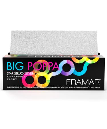 Framar Big Poppa Star Struck Silver Pop Up Hair Foil, Aluminum Foil Sheets, Hair Foils For Highlighting - 250 Foil Sheets – 10x14 inches
