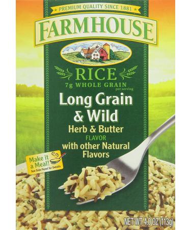 Farmhouse Long Grain Wild Rice Herb and Butter 4 Ounce (Pack of 12)