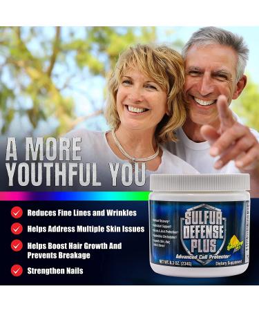 Sulfur Defense Plus Opti-MSM & Vitamin C Powder | 99.9% Pure MSM & Organic Sulfur | USA Made | Vegan & Gluten-Free | 8.3 Ounce - Buy Online on GoSupps.com