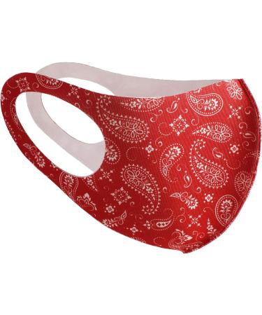 Komonee Paisley Face Mask - Reusable Washable Cloth Cover for Men Women - Red | Dustproof, Breathable, Ideal for Indoors, Outdoors, Cycling, Skiing Protection - Buy Online on GoSupps.com