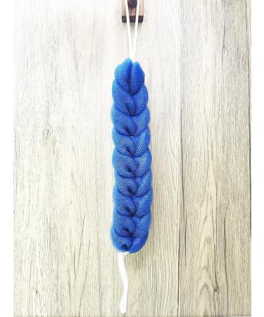 Stretch Back Sponge with Rope Handles - 2-Pack Blue Mesh Exfoliating Body Scrub for Men and Women - Buy Online on GoSupps.com