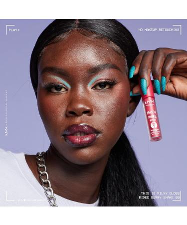 NYX Professional Makeup Milky Gloss Lip Gloss - Mixed Berry Shake (Raspberry) 12-Hour Hydration, Vegan & Scented - Buy Online on GoSupps.com