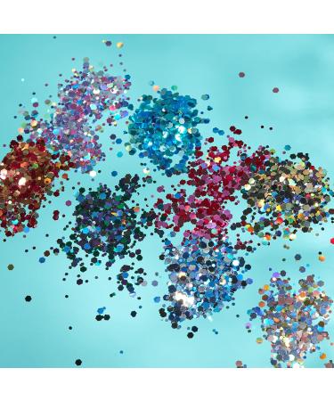 Buy Mystics Coarse-Grained Glitter - 100% Cosmetic Glitter Set (8 Colors) for Face Body Nails & Hair - 3G | Moon Glitter - International Shipping Available - Buy Online on GoSupps.com