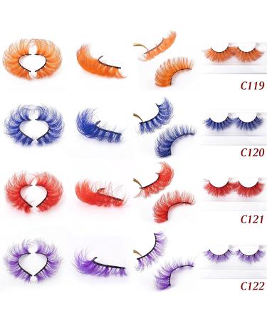 KFZR Ombre Lashes Gradient False Eyelashes Colored Eyelash Colorful Blue Purple Orange Pink Green Extension D Curl 1 Pair Eye Lashes (C116) - Buy Online on GoSupps.com