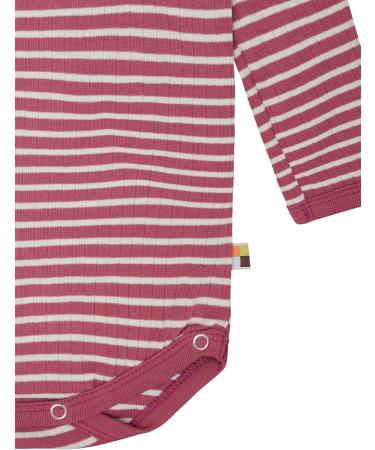 loud + proud striped with rib GOTS certified Girl bodysuit 0-24 Regular Lipstick Regular Lipstick - Buy Online on GoSupps.com