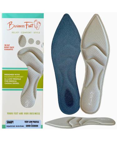 Sharp! Ultra Thin Insoles for Women Lightweight Shoe Inserts for Women for Heels & Pointed-Toe Flats by Business Feet Shoe Insoles Women foot support for pain heel cushion arch support inserts women M/S Size: (W 6-8.5) Beige/Nude Beige/Nude