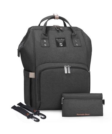 Pomelo Best Baby diaper backpack Stylish diaper bag Backpack with diaper pad multifunctional water -repellent large capacity backpack for dark gray on the way