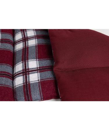 Large 75x20cm Grape Seed Pillow - 8-Chamber Flannel Heat Pad | Extra Long Red Check Design - Buy Online on GoSupps.com