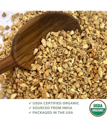 Organic Dried Ginger Root 1 lb - USDA Certified - Spice Slices Cut & Sifted - Buy Online on GoSupps.com