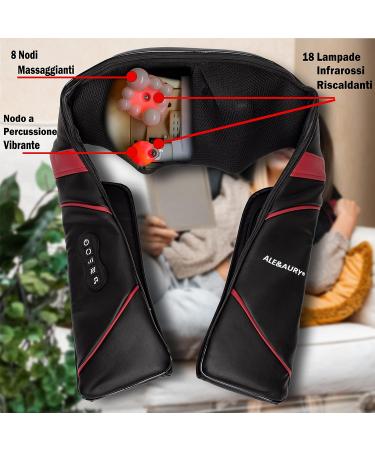 Ale & Aury Electric Shiatsu Neck Massage Pillow - Portable Vibration for Shoulders Back & Lumbar Relief - Self-Heating & Professional Pain Relief - Buy Online on GoSupps.com