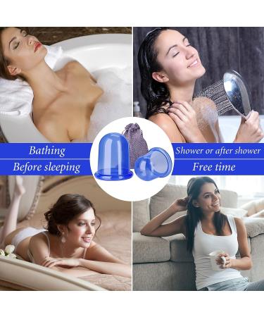 Cupping Therapy Set for Cellulite Massage - Silicone Suction Cups - Body Vacuum Massage for Cellulite Removal and Anti-Aging Wrinkle Reduction - 2 Blue Cups - Buy Online on GoSupps.com