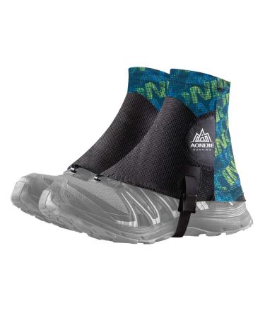 Azarxis Low Trail Gaiters Reflective Ankle Gators Protective Shoe Covers with UV Protection & Breathable & Sand Prevention for Women & Men & Youth Hiking Climbing #01 Green