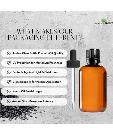 Mayan's Secret - 4oz Cold Pressed Black Cumin Seed Oil Organic USDA Certified -Nigella Sativa Cold Pressed Virgin Unrefined Vegan Non-GMO No Preservatives - Omega 3 6 9 for Skin & Hair - Buy Online on GoSupps.com
