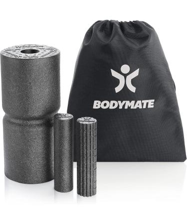 Bodymate Care Core Fascia Set - Foam Roller 35x14cm & 2 Small Rolls 20x4.5cm - Medium-Hard with E-Book - International Shipping - Buy Online on GoSupps.com