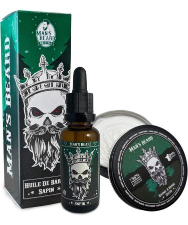man's beard Beard Set Beard Oil 30 ml and Beard Balm 90 ml Scented Fir Beard and Mustache Ingredients of Natural Origin 100% Made in France - Buy Online on GoSupps.com